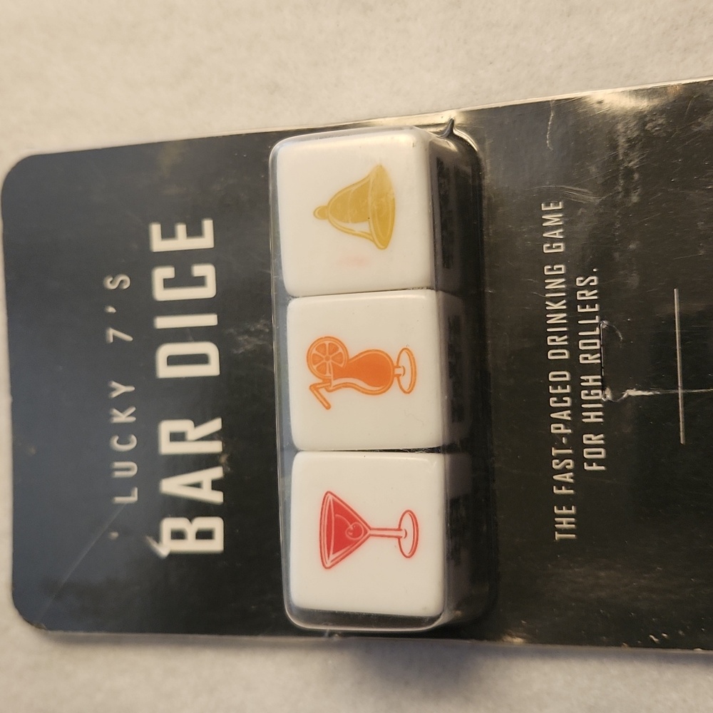 BAR DICE Lucky Sevens drinking game for high rollers.